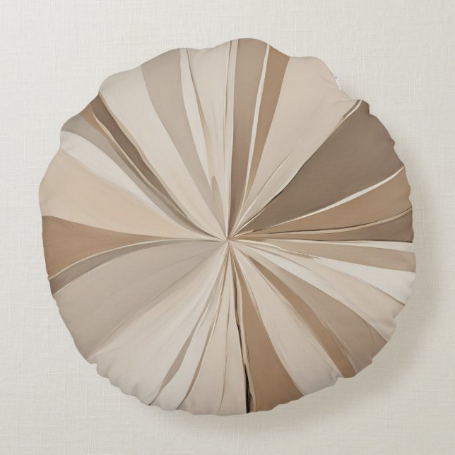 Coffee Taupe AI art Rund Kudde (Baksidan)