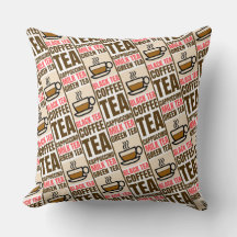 COFFEE TEA MÖNSTER, Dekorativ kudde