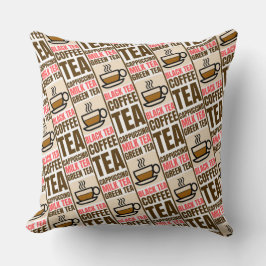 COFFEE TEA MÖNSTER, Dekorativ kudde