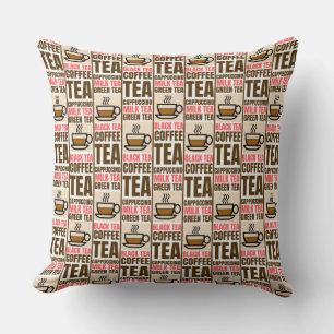 COFFEE TEA MÖNSTER, Dekorativ kudde