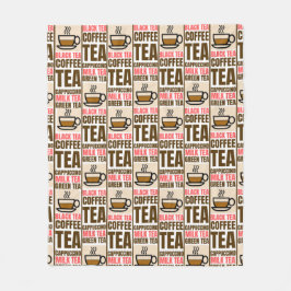 COFFEE TEA MÖNSTER, Fleece Blanket