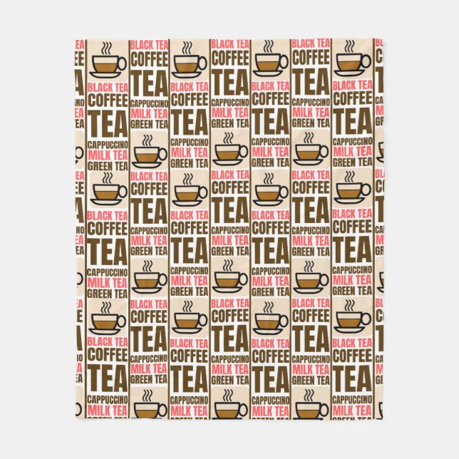 COFFEE TEA MÖNSTER, Fleece Blanket (Framsidan)