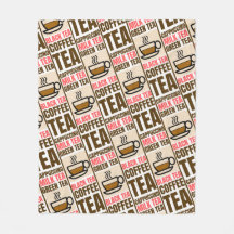 COFFEE TEA MÖNSTER, Fleece Blanket