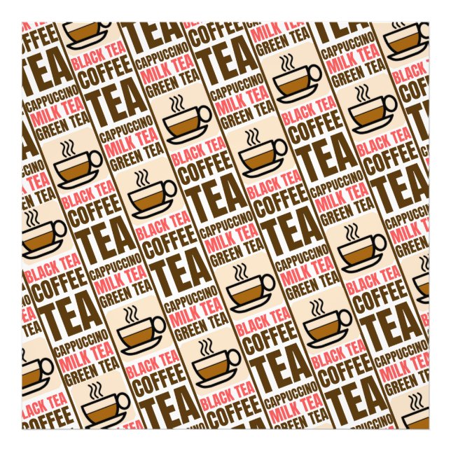 COFFEE TEA MÖNSTER, fotoutvidgning Fototryck (Framsidan)