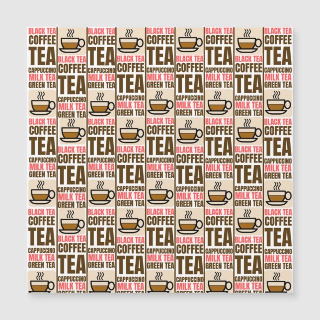 COFFEE TEA MÖNSTER, Magnetiskt kort (Framsida)