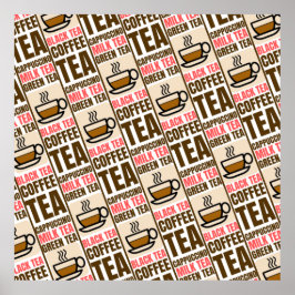 COFFEE TEA mönster Poster