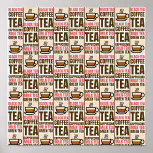 COFFEE TEA mönster Poster