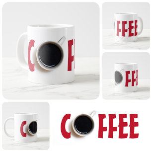 COFFEE-text Jumbo Mugg