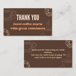 Coffee Thank You Minimal Cafe Card Lojalitetskort