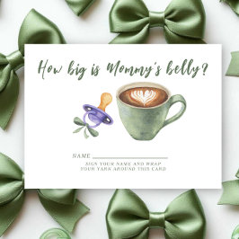 Coffee theme Baby shower How big is mommy's belly  Tilläggskort