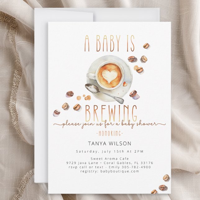 Coffee Theme Baby Shower Invitation Gender Neutral Inbjudningar (Coffee Theme Baby Shower Invitation – Neutral)