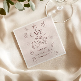 Coffee Theme Beige Cafe Bebe Brewing Baby Shower Pappersservett