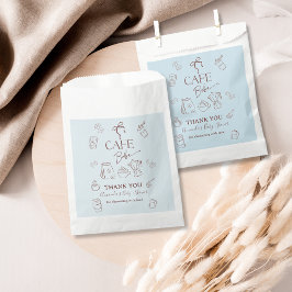 Coffee Theme Blue Bow Cafe Bebe Boy Baby Shower