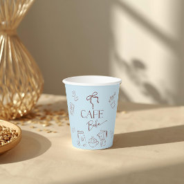 Coffee Theme Blue Bow Cafe Bebe Boy Baby Shower