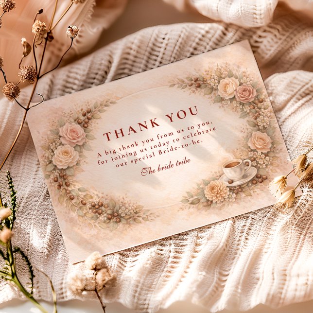 Coffee Theme Bridal Shower Tack Kort (Skapare uppladdad)