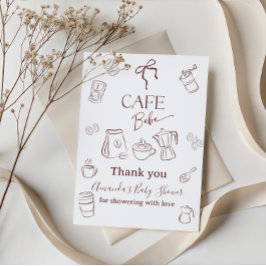 Coffee Theme Cafe Bebe Brewing Bow Baby Shower Tack Kort