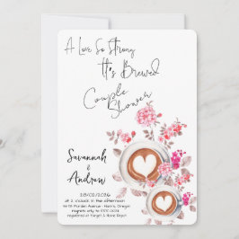 Coffee Themed Couple Shower Invitation Inbjudningar