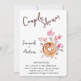 Coffee Themed Couple Shower Invitation Inbjudningar