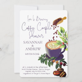 Coffee Themed Couple Shower Invitation Inbjudningar