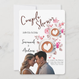 Coffee Themed Couple Shower Invitation Inbjudningar
