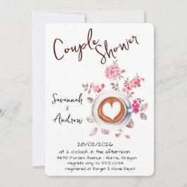 Coffee Themed Couple Shower Invitation Inbjudningar