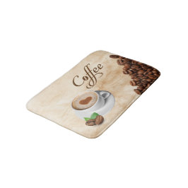 Coffee Themed Memory Foam Bath Mat Badrumsmatta