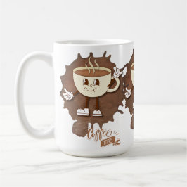 **Coffee Time – Cute Smiling Cup Steam  Kaffemugg