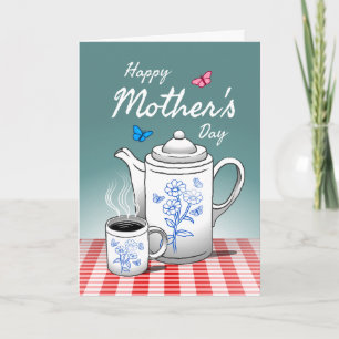 Coffee Time Mothers Day Holiday Card Kort