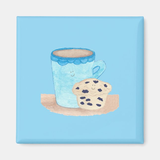 Coffee Time Vänner Blue Edition Magnet (Framsidan)