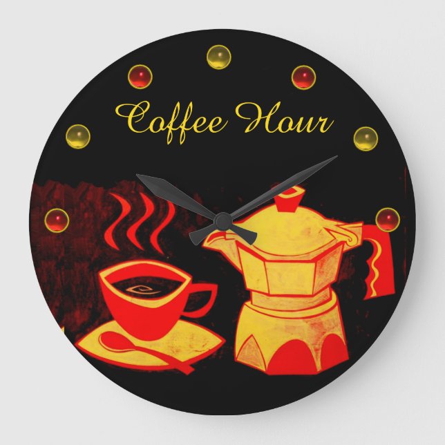 COFFEE TIMME/Red Gult Coffee kopp och CEIE Stor Klocka (Framsida)