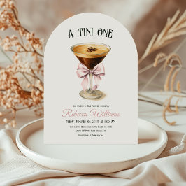 Coffee Tini One Bow Espresso Martini Baby Shower Inbjudningar