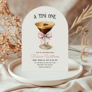 Coffee Tini One Bow Espresso Martini Baby Shower Inbjudningar