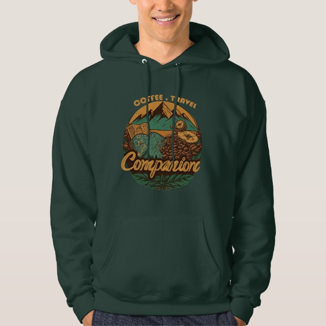 Coffee Travel Companion Mountain Adventure Sweatsh Hoodie (Framsida)