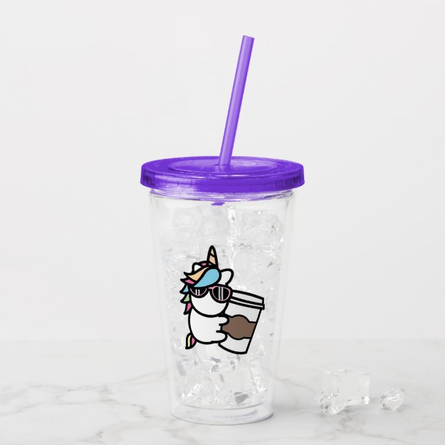Coffee Unicorn Acrylic Tumbler Take Away Mugg (Baksida Ice)