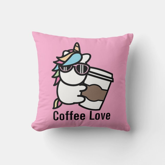 Coffee Unicorn Dekorativ kudde (Framsida)