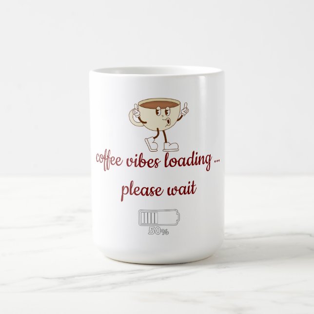 Coffee Vibes Loading – Minimal Coffee Mug  Kaffemugg (Center)