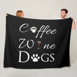 Coffee Vin Hundar Fleece Blanket