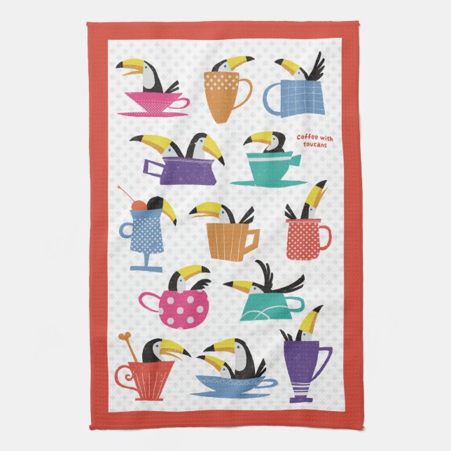 Coffee with Toucans Kökshandduk (Vertikal)