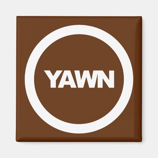 Coffee Yawn Brand Dorm Fridge Magnet (Framsidan)