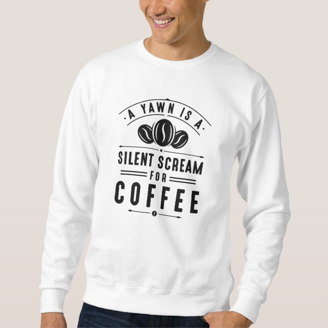 Coffee Yawn Lång Ärmad Tröja (Framsida)