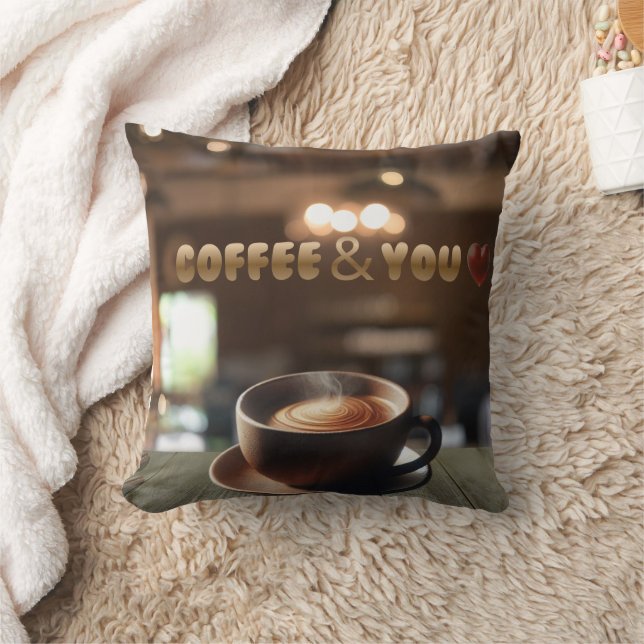 Coffee & You – Cozy Aesthetic Coffee Lover Throw P Kudde (Filt)