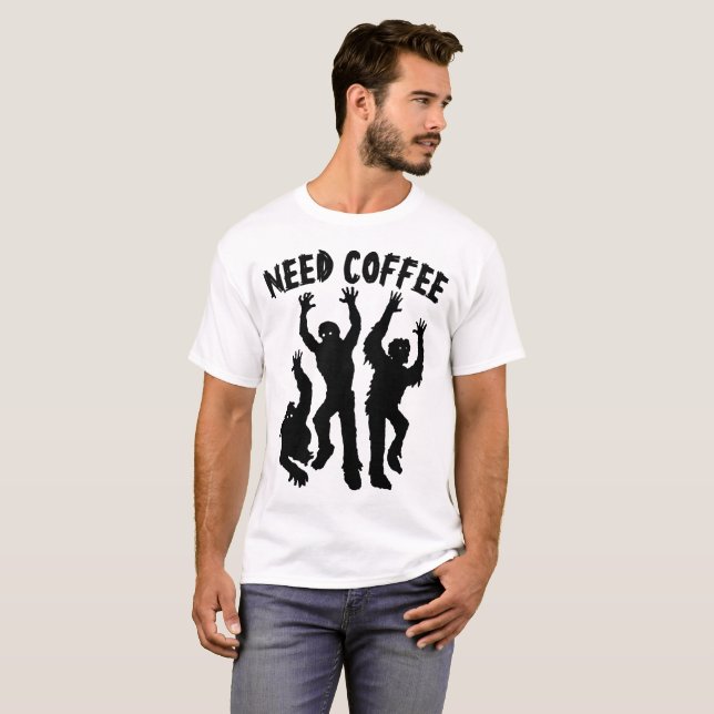 COFFEE ZOMBIES, LUNT-shirts T-shirt (Hel framsida)