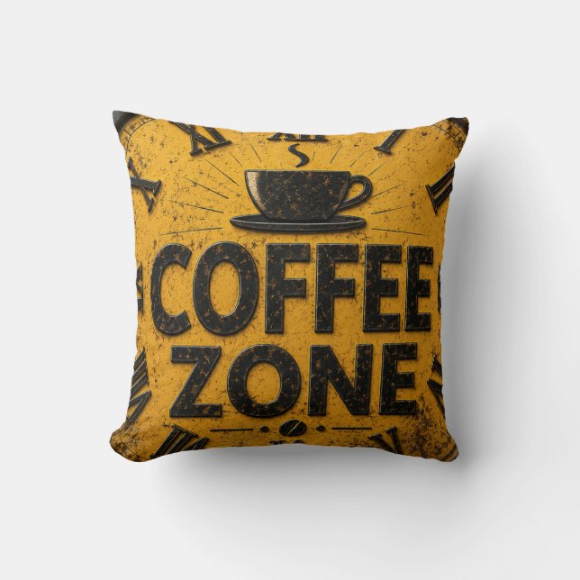 Coffee Zone Rustic Bar Farmhouse Kitchen Decor Kudde (Framsida)