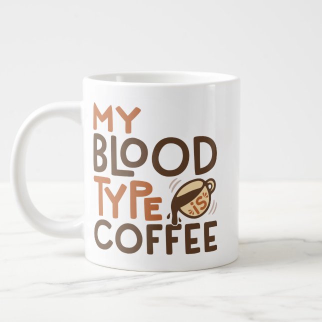 Coffeeblodstyp Grafik för present till kaffefanati Jumbo Mugg (Vänster)