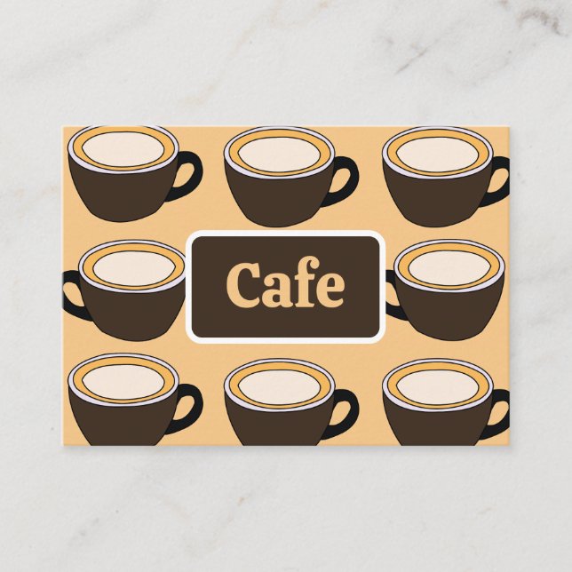 Coffeecuppsmönster Café Visitkort (Framsida)