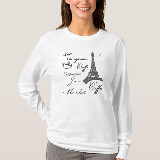 Coffees Lovers Java Paris Damtröja Tee Shirt (Framsida)