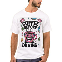 Coffeeshirt med rolig mugg och donut