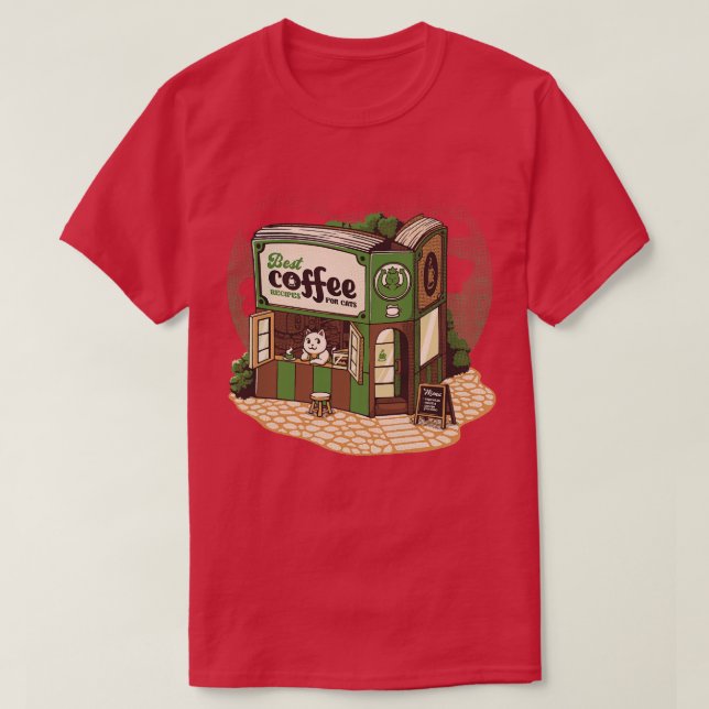 Coffeeshop Cats Bookstore av Tobe Fonseca T Shirt (Design framsida)