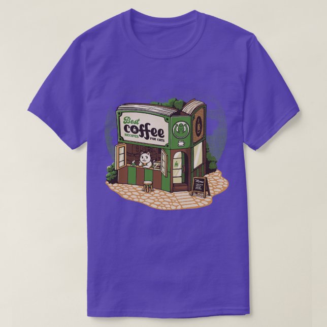 Coffeeshop Cats Bookstore av Tobe Fonseca T Shirt (Design framsida)