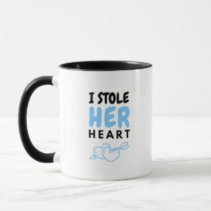 Coffekopp Söt Blå Bokstavsdesign Mugg
